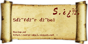 Sáfár Ábel névjegykártya